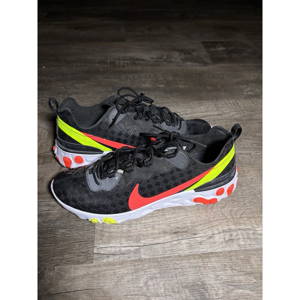 Nike React Element 55 sneakers in the "Black/Flash Crimson" Size 12 - Picture 2 of 5